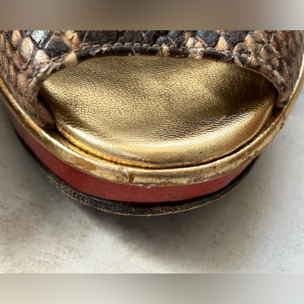 Dries Van Noten Python Snakeskin Sandals Platform… - image 3